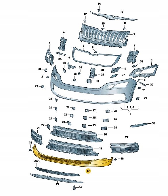 фото №1, Переднее спойлер бампера средство skoda kodiaq