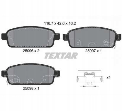 фото №2, Textar тормозные колодки тормозные opel astra j 10 kpl
