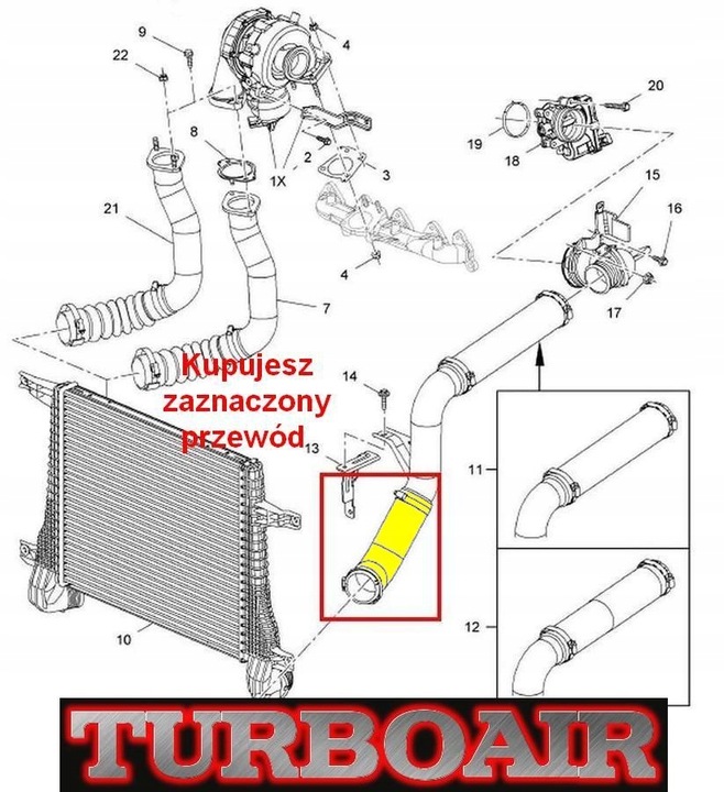 фото №6, Chevrolet captiva 2,2 przedwod труба шланг turbo інтеркулер