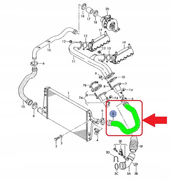 фото №8, Труба turbo інтеркулер audi a6 2.5 tdi 4b0145746e