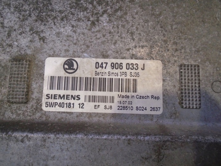фото №4, Блок керування двигуном (ecu) skoda fabia i 1.4 mpi 047906033j