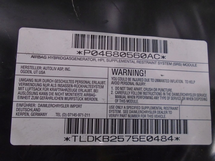 фото №6, Подушка подушка безпеки коліна voyager iv p04680560ac