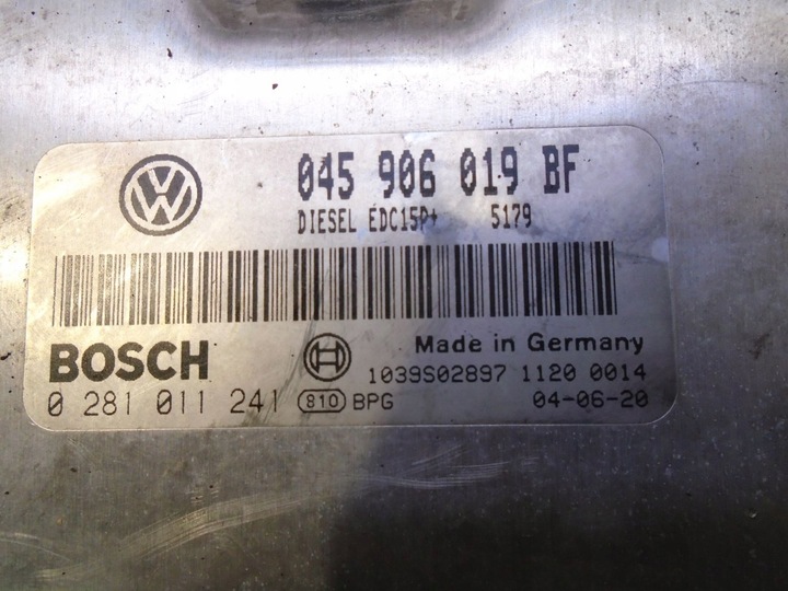 фото №4, Комп'ютер vw polo iv 9n 1.4 tdi 75km amf 0281011241