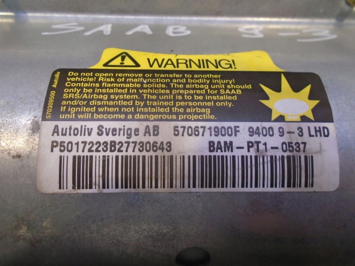 фото №5, Подушка пасажира saab 9-3 570671900f