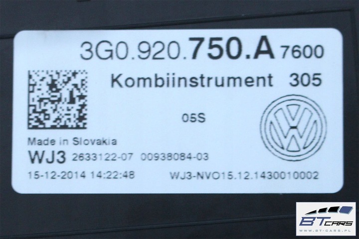 фото №6, Vw passat b8 прилади спідометр бензин 3g0 920 750 a 3g0920750a манометр спідометр