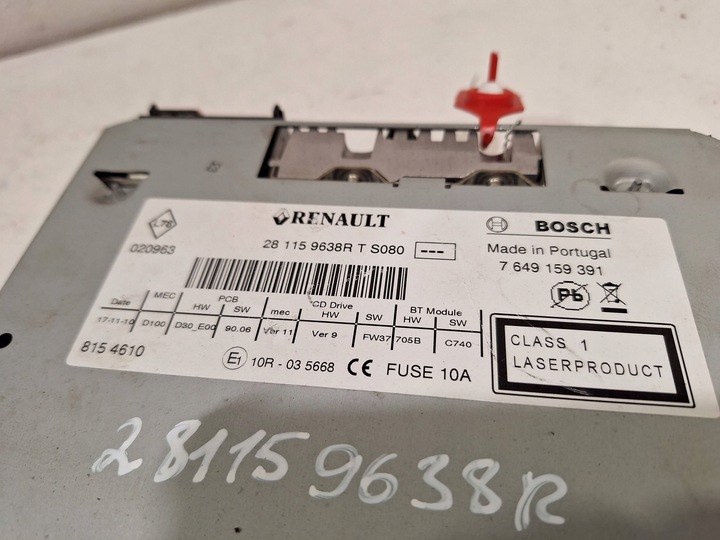 фото №3, Радио cd 281159638r renault scenic iii 09-