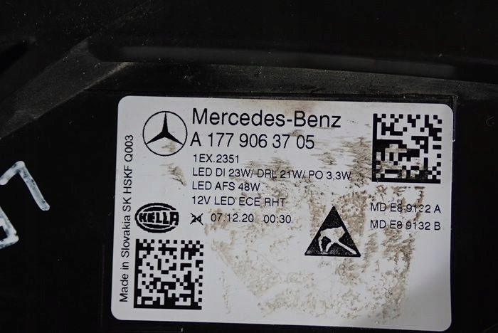 фото №12, Mercedes w177 a-klasa led pperformance 18- фара левое фара a1779063705