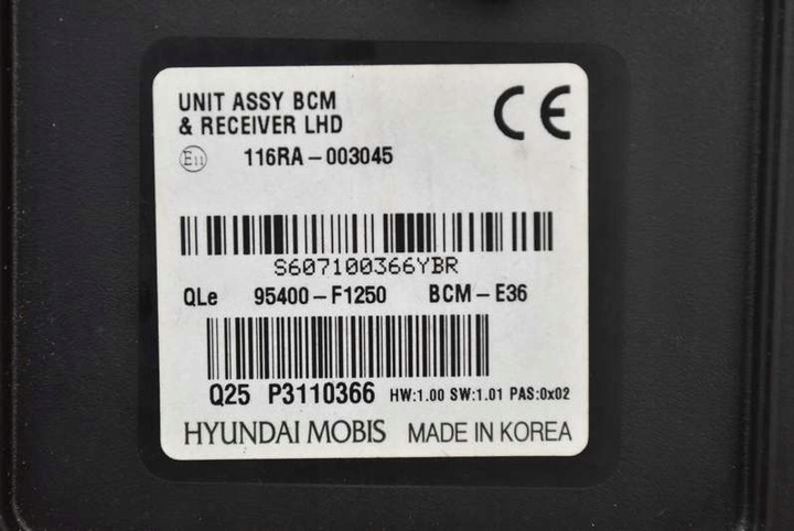 фото №7, Блок управления 95400-f1250 kia sportage 4 iv 1.6 t-gdi 16r