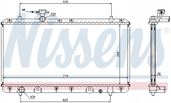 NISSENS 64167A РАДИАТОР, СИСТЕМА ОХЛАЖДЕНИЯ ДВИГАТЕЛЯ