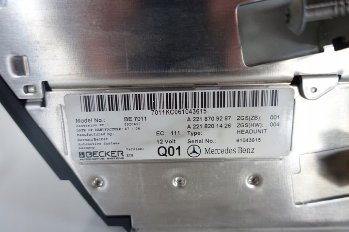 фото №5, Mercedes w221 магнитола команд чейнджер 2218709287 be7011 магнитола