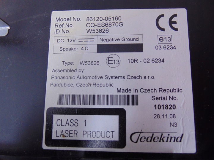 фото №14, Магнитола cd заводские toyota avensis t27 86120-05160