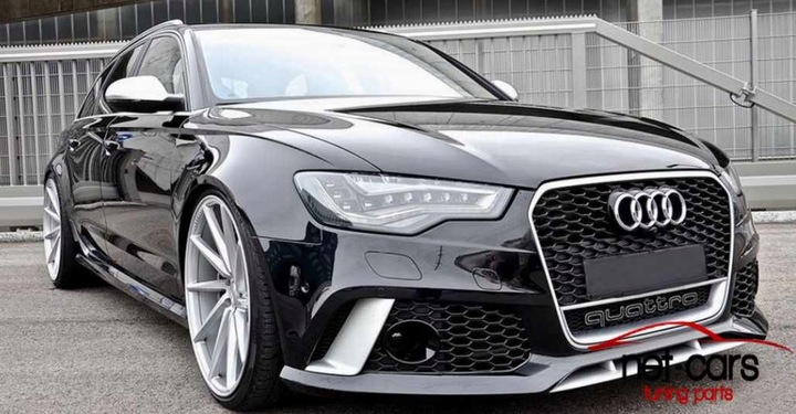 фото №13, Бампер дифузор audi a6 c7 4g 11-15r зразок rs6 s6 решітка радіатора чорний блиск