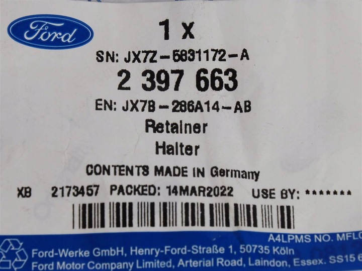 фото №11, Клипса штифт планки пороговой ford focus 2018- 2397663 _ jx7b-286a14-ab