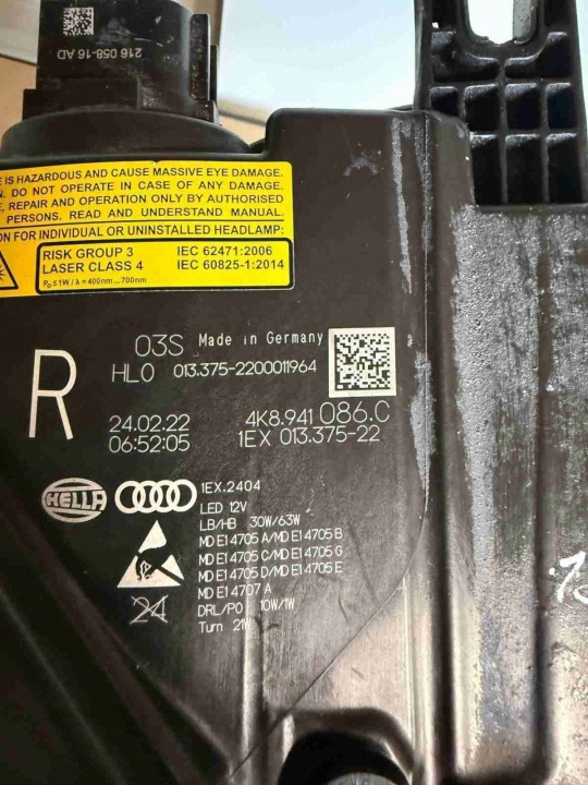 фото №12, Лампы комплект левая правая laser audi rs6 c8 2019-2025 4k8941085f