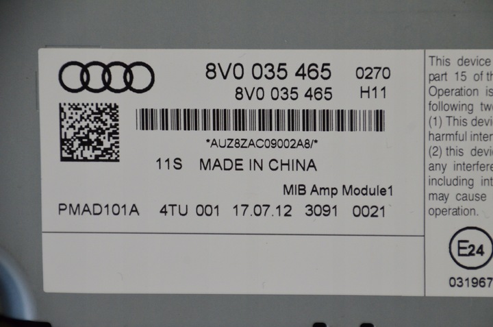 фото №9, Audi a3 8v bang olufsen 8v0035382a 8v0035465