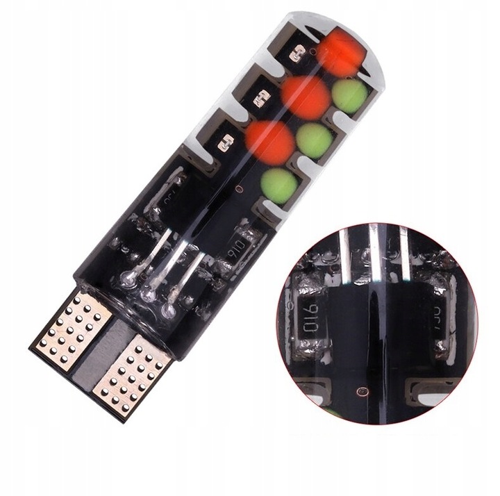 фото №16, Лампочки автомобильные led rgb w3w w5w w10w w16w t10 r10 16 цветов + pilot
