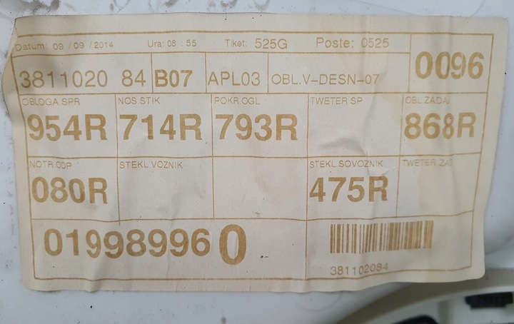 фото №6, Обивка боковина правые перед renault twingo iii eu