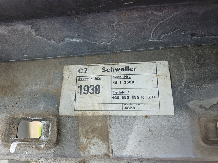 фото №14, Накладка пороговая порога планка левая a6 c7 рестайлинг 15-18 обычная нет s-line lz7g