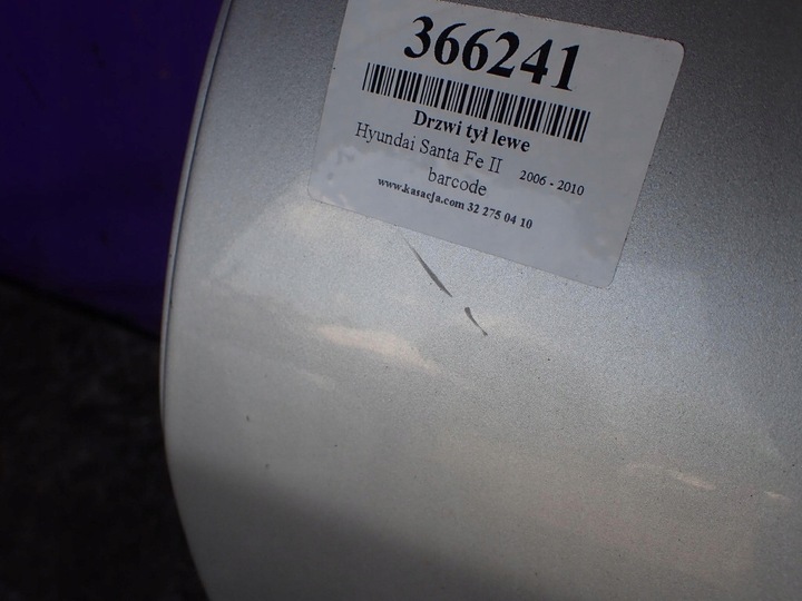 фото №7, Hyundai santa fe ii 06- двері лівий зад ліві задні код фарби 6m