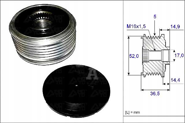 фото №2, Колесо пасове генератора mercedes m266 ina