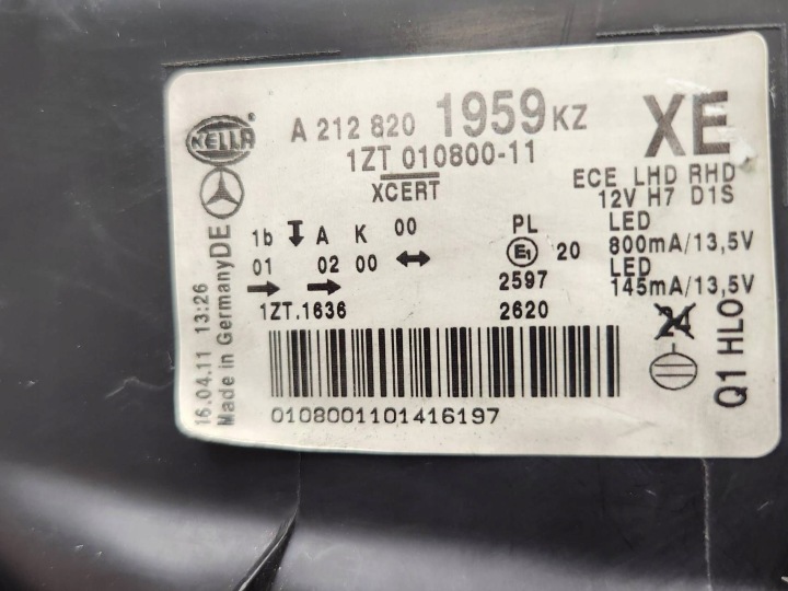 фото №15, Фара передняя левая - mercedes e-klasa w212 bi-xenon led a2128201959 09-13