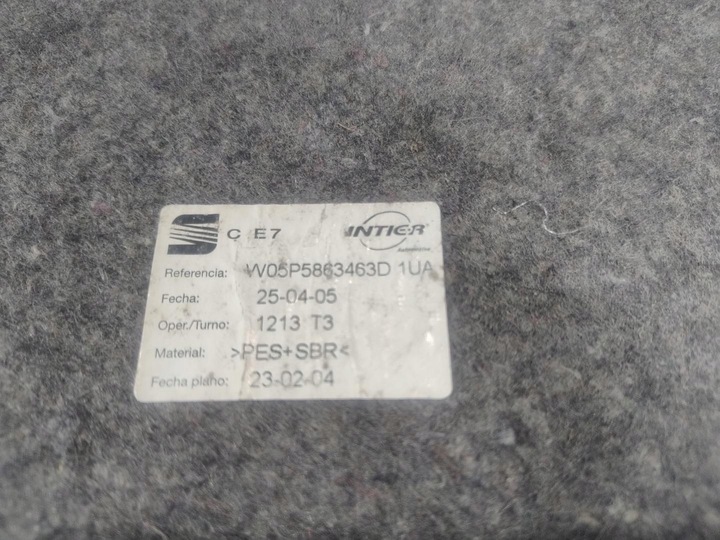 фото №5, Килим оббивка багажника seat toledo iii 5p5863463d