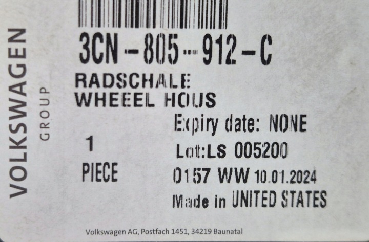 фото №9, Vw atlas teramont подкрылок пластиковый перед правое oem номер 3cn805912c оригинальные