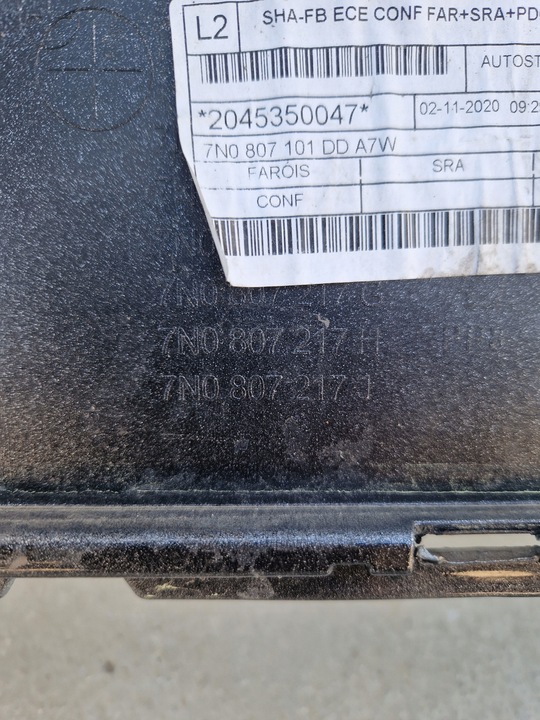 фото №11, Vw sharan 7n0 ii бампер перед pdc ксенон решётка радиатора