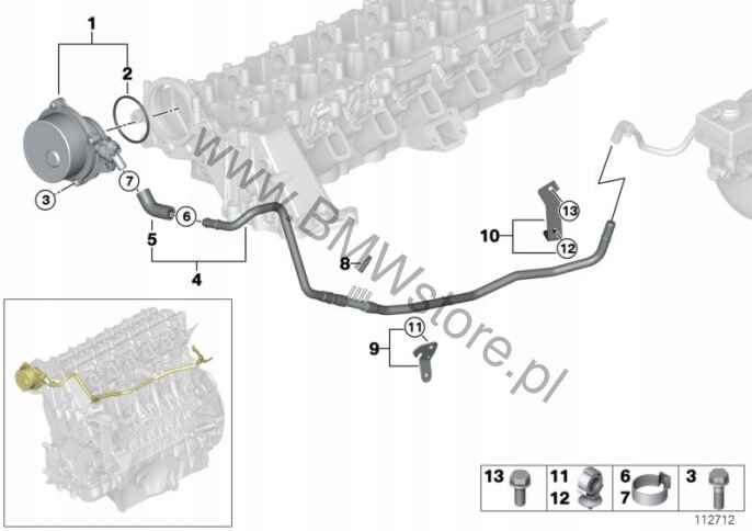 фото №15, Bmw e60 e65 e70 e90 3.0 d насос вакуум тиску wakum 7791232 супер состояние
