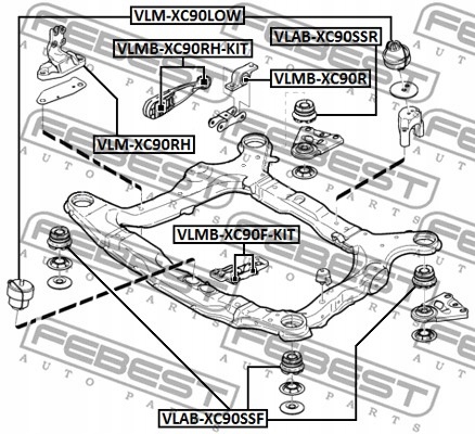 фото №2, Подушка передніх санки febest vlab-xc90ssr