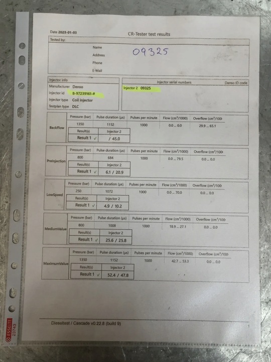 фото №8, Opel signum 3.0 cdti інжектор пального 8-97239161 тест друк