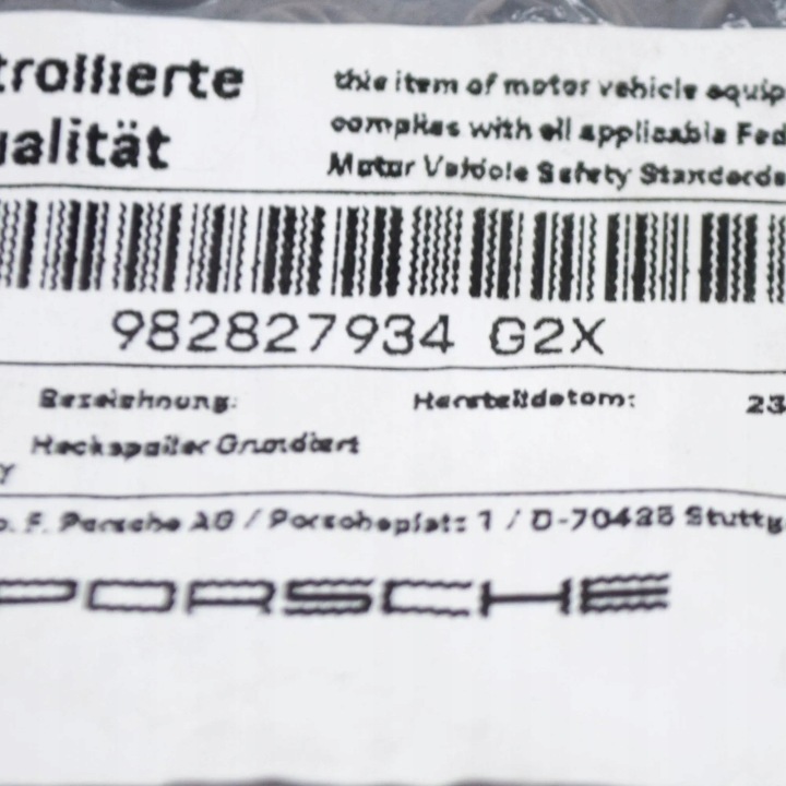 фото №7, Porsche 718 boxster 982 верхний спойлер заднего бампера запчасть 982827934g2x