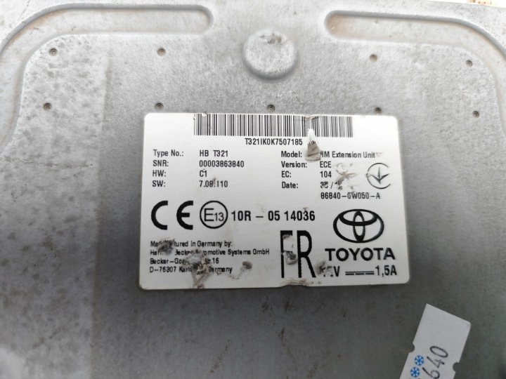 фото №7, Lexus ux модуль / блок управления  gps 250h полный гибрид 131kw 178 hp 86840-0w050