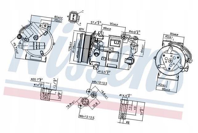 фото №15, Компрессор кондиционера c.berlingo 19- /c3 09- /p.2008 13- /308 07-