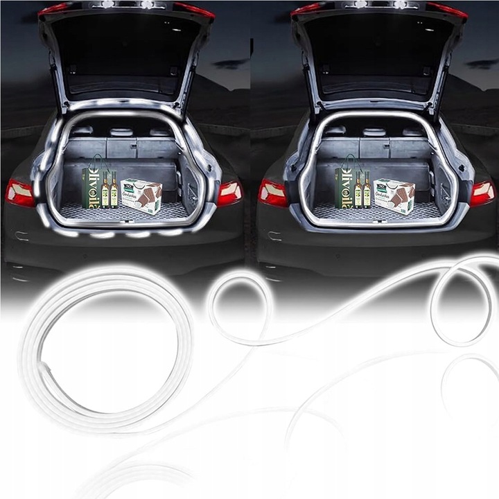 фото №2, Освітлення led стрічка капота двері автомобіль транспортний засіб білий