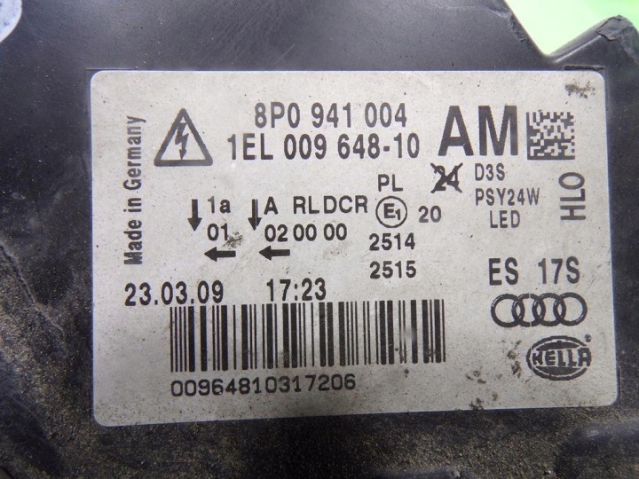фото №8, Audi a3 8p рестайлинг фара передняя правая ксенон 8p0941004am