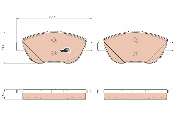 фото №7, Гальмівні колодки ham. citroen p. c3/picasso 09-/ds3 10- trw gdb1926