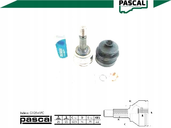 фото №2, Pascal шарнір привідний зовнішній 25z/22z/52 5mm