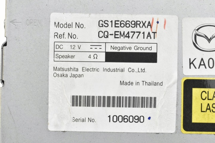 фото №6, Радіо радіопрогравач cd mp3 rds gs1e669rxa mazda 6 2 ii gh 07-12