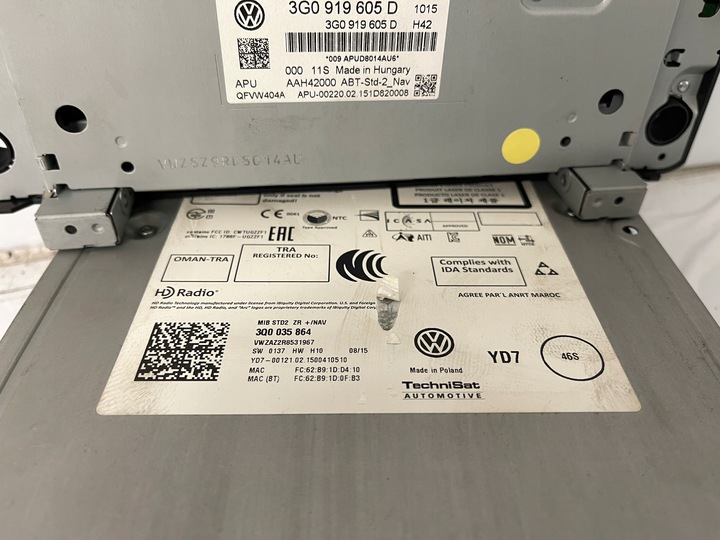 фото №11, Vw passat b8 радио дисплей экран навигация мультимедиа считыватель sd навигация