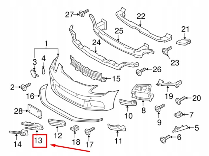 фото №9, Porsche panamera 971 передний бампер правое нижний решётка 971853324a041