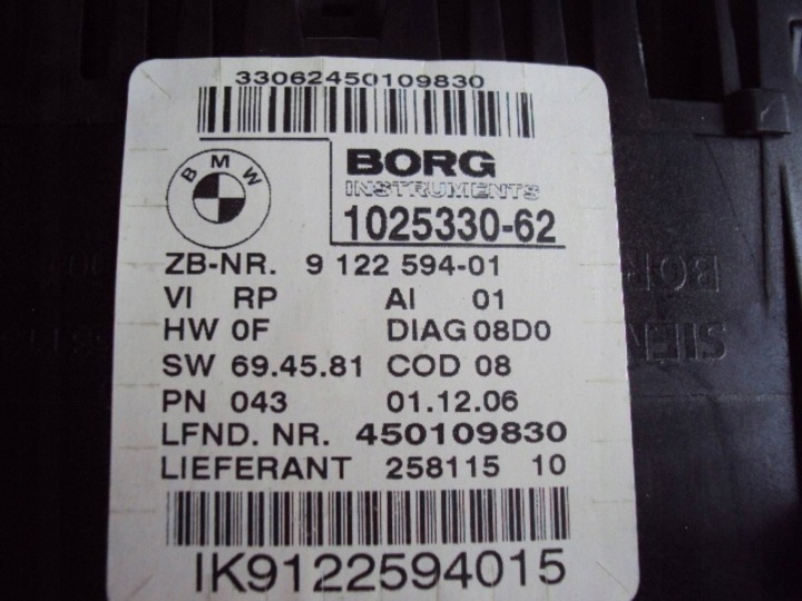 фото №7, Спідометр  bmw 3 e90 e91 e92 e93 бензин 9122594