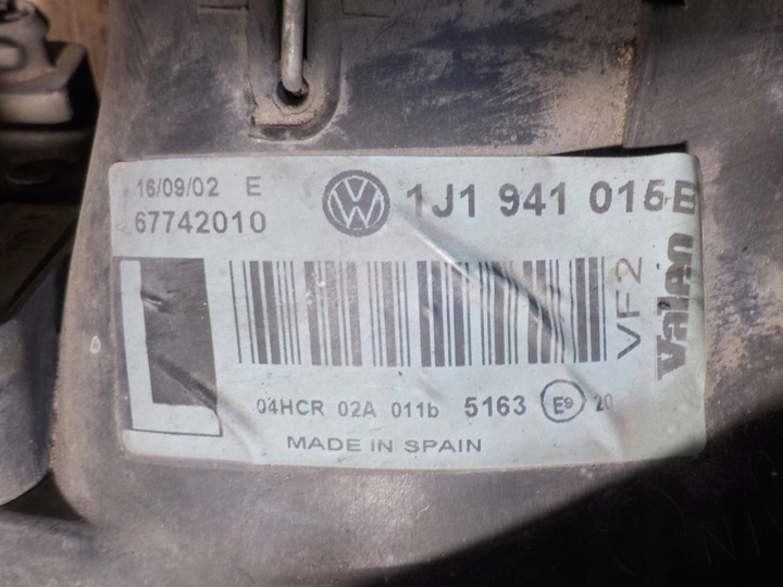 фото №5, Лампа лівий перед volkswagen golf iv 1.8b 125km 1998r 1j1941016b