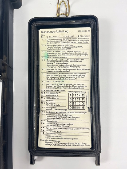 фото №9, Кришка кришка коробка запобіжників mercedes r129 sl w124 1245400182