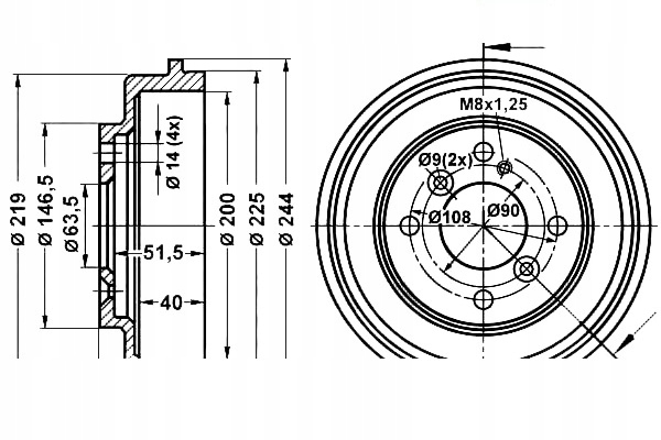 фото №1, Ate барабани гальмівні ford fiesta vi 08- a t e