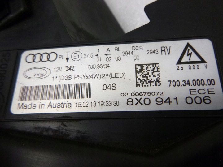 фото №16, Audi a1 лампа перед правая передняя 11 pin bixenon