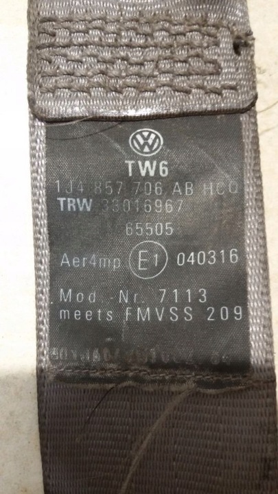 фото №15, Pas безопасности правое перед vw bora 1.9 tdi 1j4857706ab