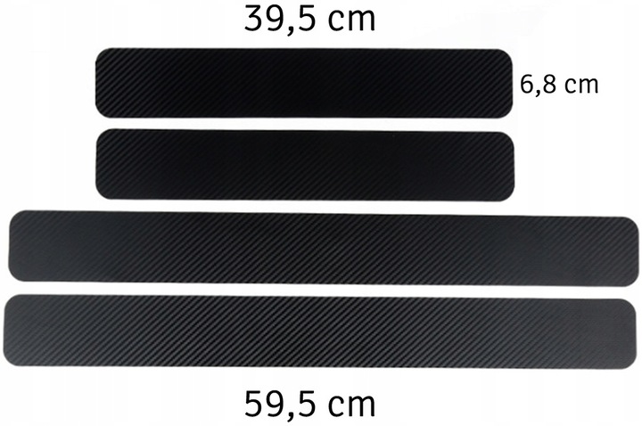 фото №12, Наклейки защитные na пороги автомобильные накладки чёрный карбон 4 штуки