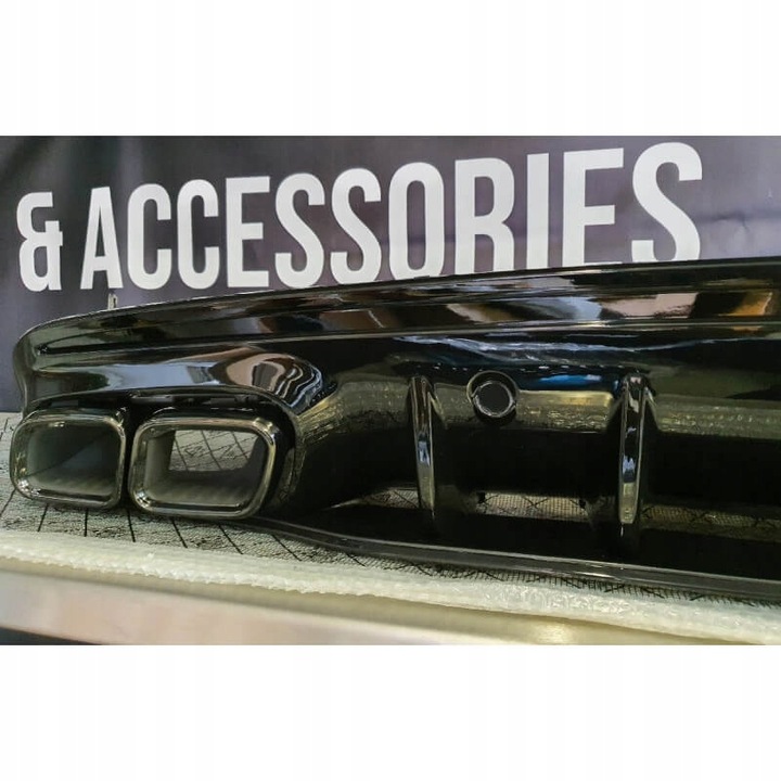 фото №9, Диффузор do mercedesa w205 c-class блеск чёрный з czarnymi наконечниками