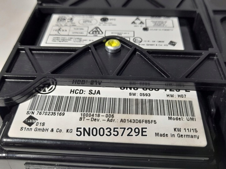 фото №12, Vw tiguan 2015r passat b7 модуль зчитувач інтерфейс мультимедійний 5n0035728q